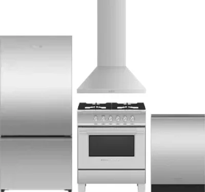 4 Piece Package Includes Refrigerator, Range, Hood And Dishwasher